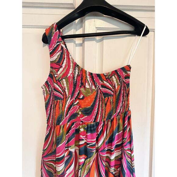 Abel The Label Anthropologie One Shoulder Kelissa Dress Size Large Maxi Resort - Picture 5 of 14